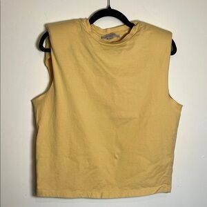 All Saints Yellow Muscle Tee Top size small